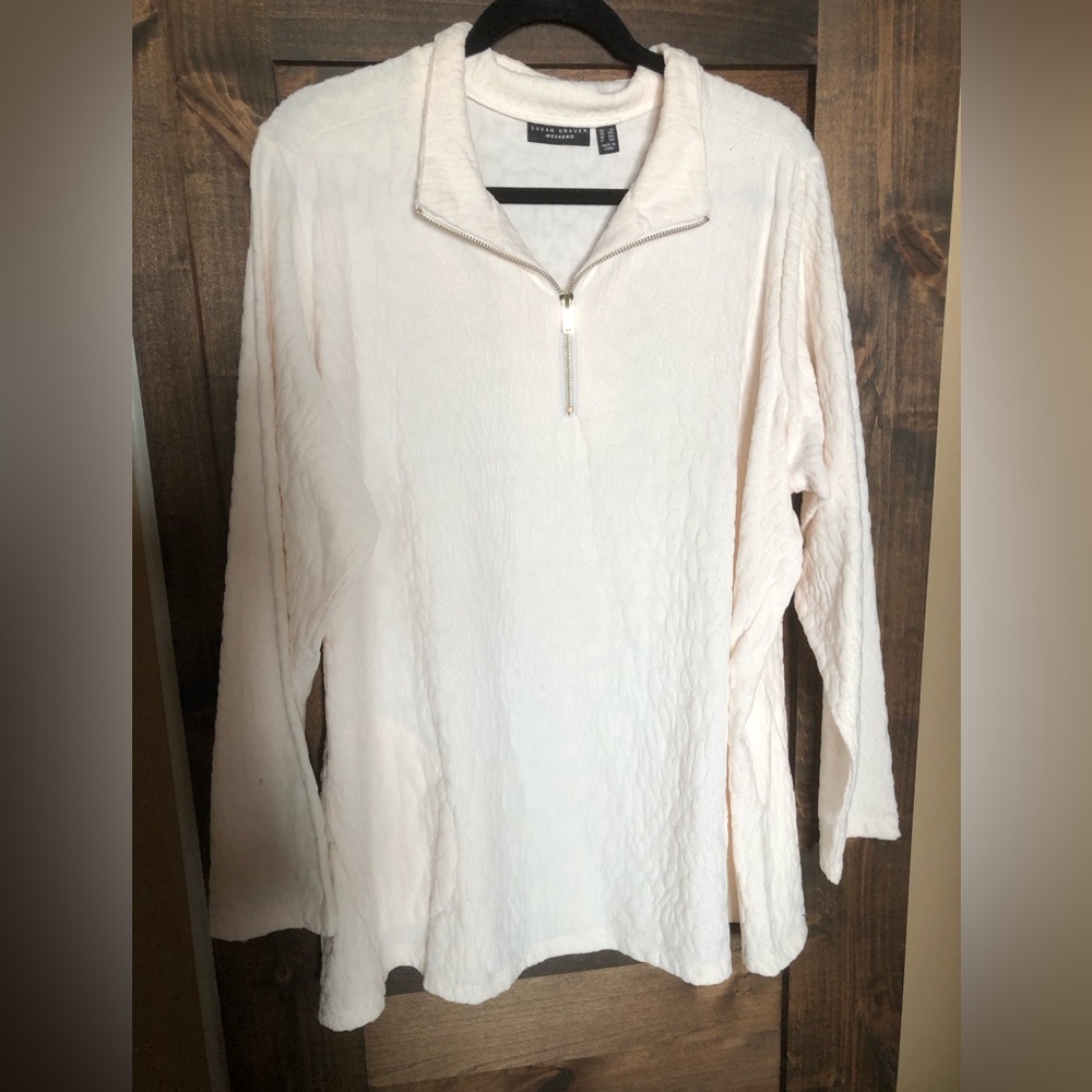 Cozy fleece knit popover by Susan Graver